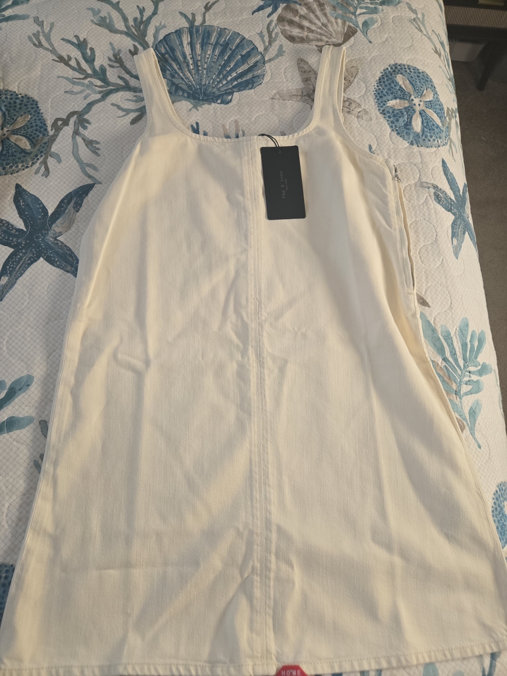 rag & bone Cream Ribbed Tank Dress